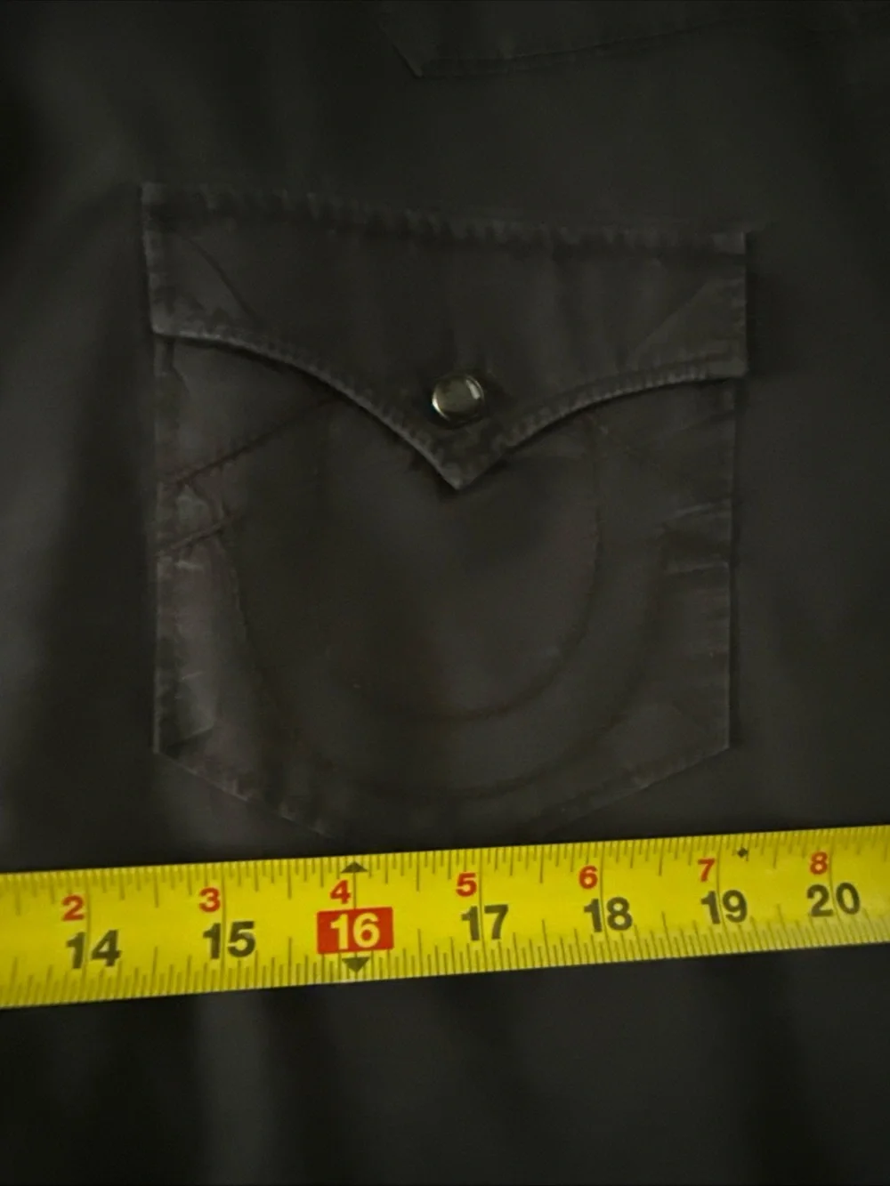 True Religion Black Men’s 2XL Pearl Snap Western Cotton Long Sleeve Shirt